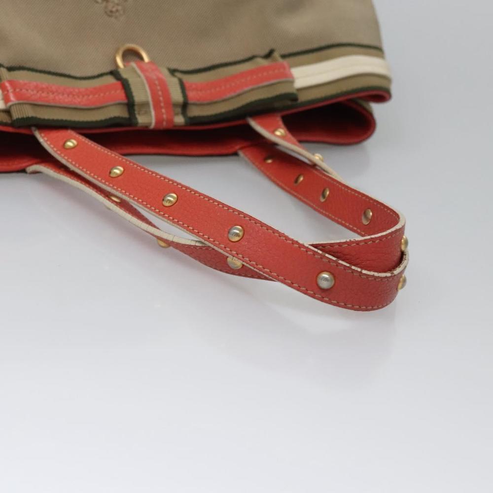 PRADA Tote Bag Canvas Beige Auth BD737 - Picture 8 of 16